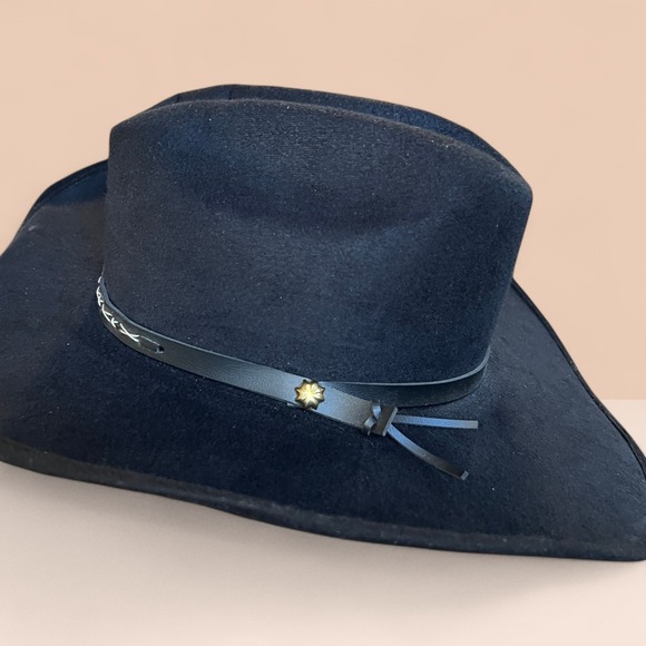 La Sierra West Hats Western Cowboy Hat Rodeo Vaquero Sombrero Equine Sz M Black - Picture 5 of 8